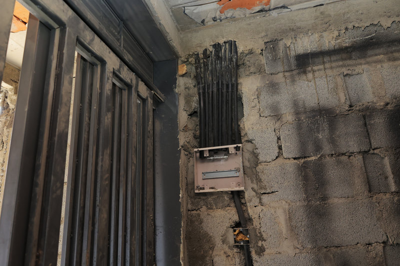 Wiring in plaster wall